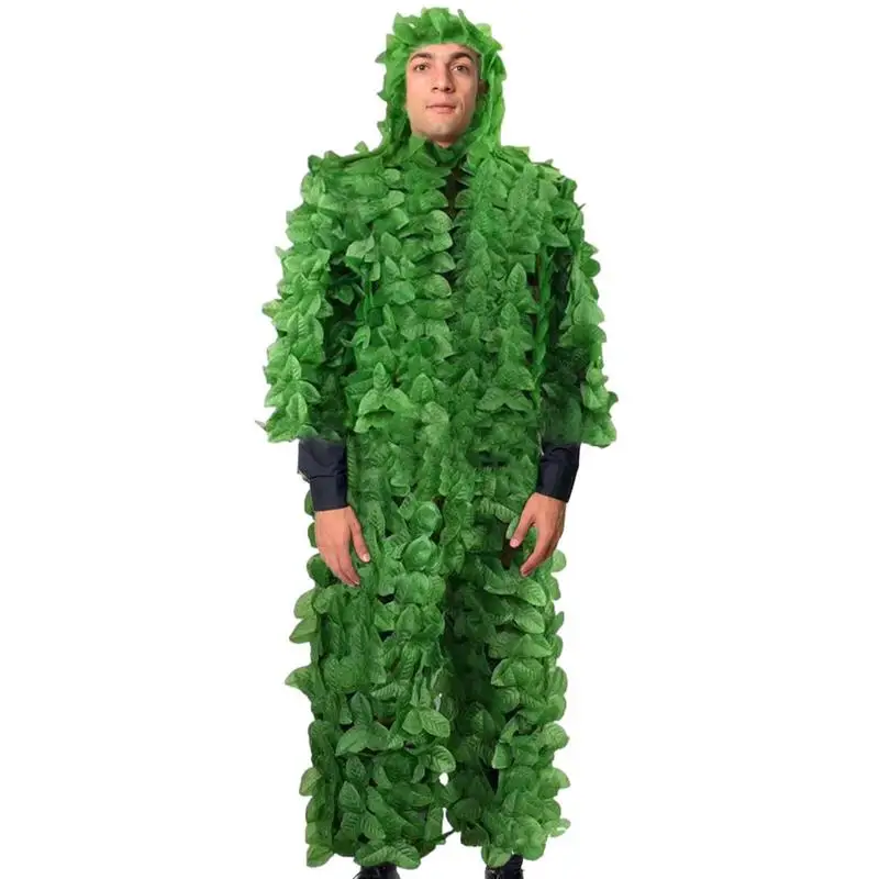 Leaf Suit For Hunting 3d Leafy Camo Suit With Adjustable Elastic Waist Breathable Camo Suit With Elastic Waist On The Trousers