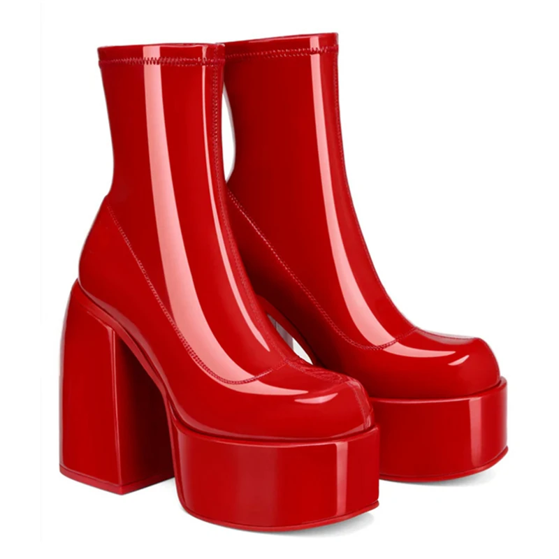 2023 Hot Sale High Heeled Women Boots Trendy Fashion Elegant Double Platform Shoes Plus Size 43 Top Quality Boots Woman