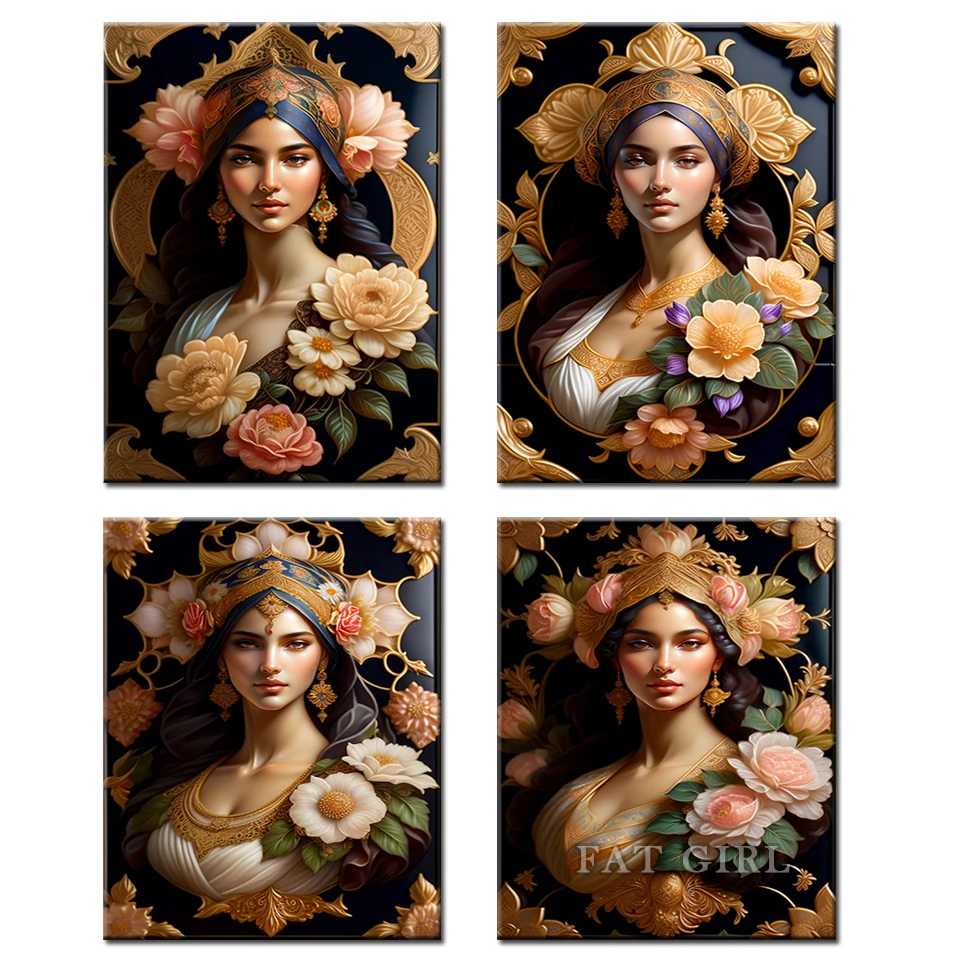 Beautiful Greek Goddess Diy Diamond Paintings Flowers Women Full Rhinestone Mosaic Diamond Embroidery Modern Room Wall Art Gift