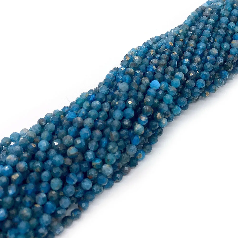 Оптовая продажа граненые бусины из натурального апатита 2 мм 3 4 для изготовления