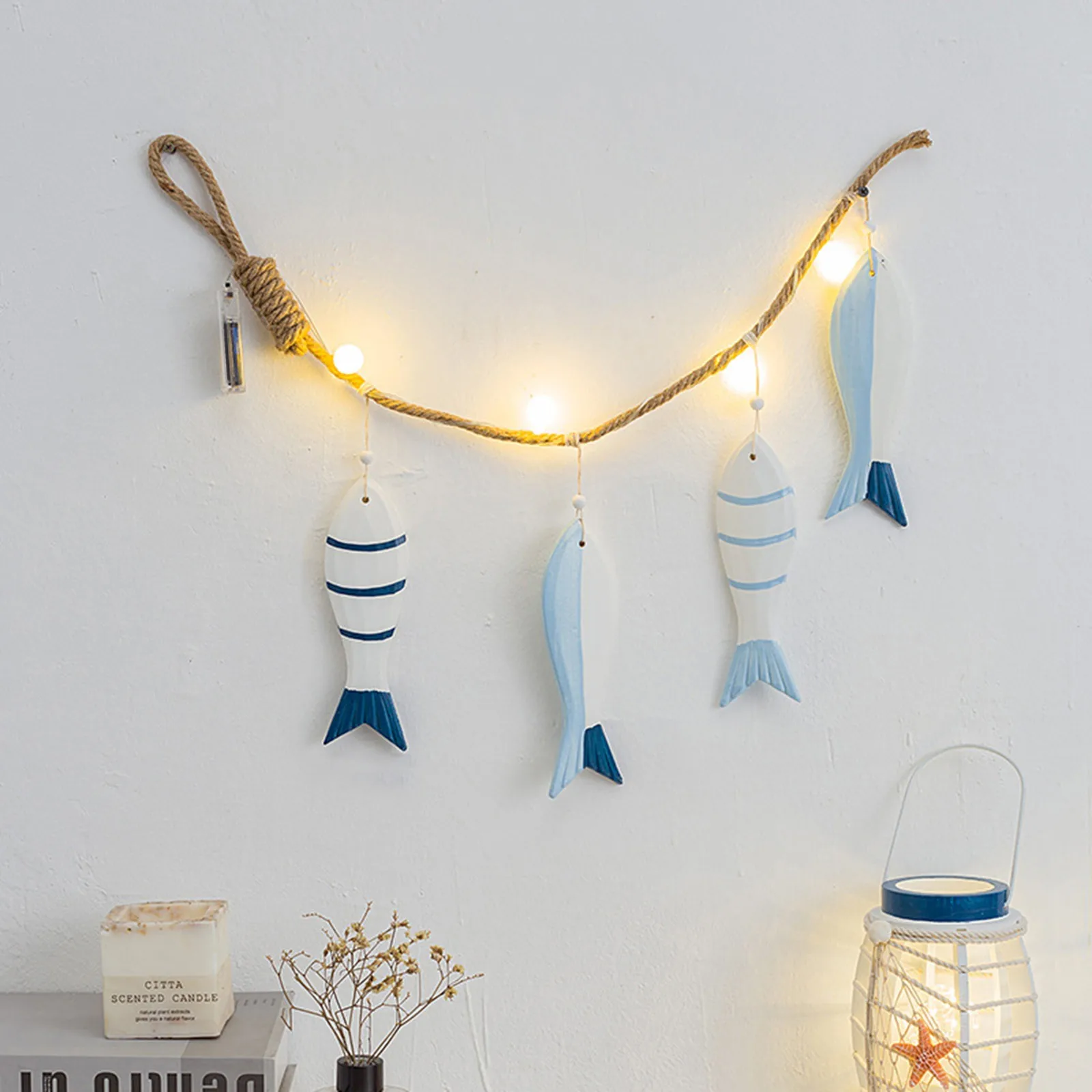 

Creative Led Luminous Ocean Style Home Night Light Fish String Pendant Personality Indoor Indoor Led Lighting String Lights