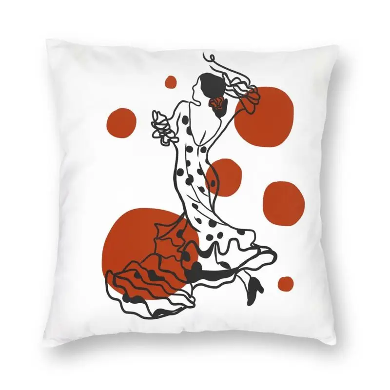 

Flamenco Spain Sevilla Seville Cushion Covers Polyester Spanish Dancer Musical Genre Pillow Case Square Pillowcase Home Decor