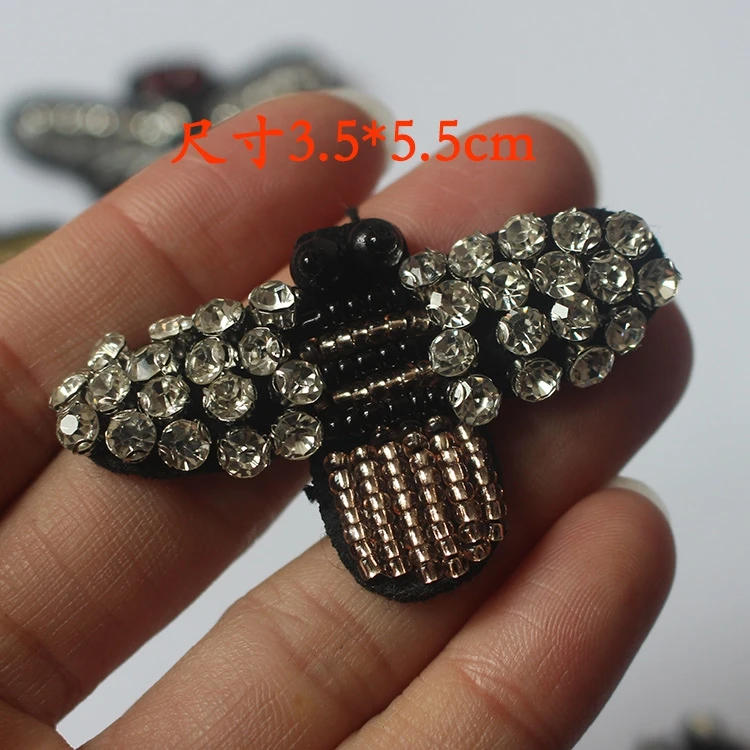 Маленький размер пчелы 10 шт./лот нашивки из бисера аппликации для одежды тканевые