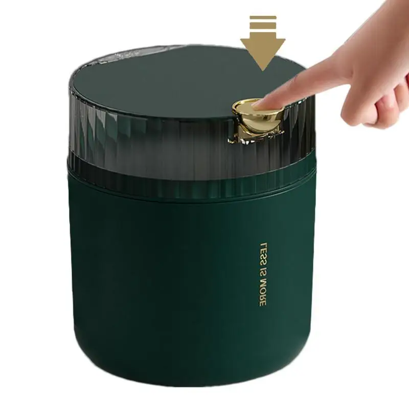 

Mini Desktop Cans Practical Waste Bins With Lid Press-Type Clamshell Household Clean Trash Gift For Desk Countertop Office Kids
