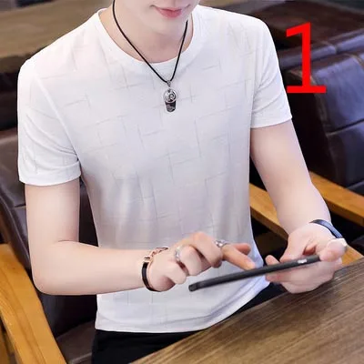 

T-shirt men's short-sleeved Korean version of the trend of self-cultivation handsome summer 2020
