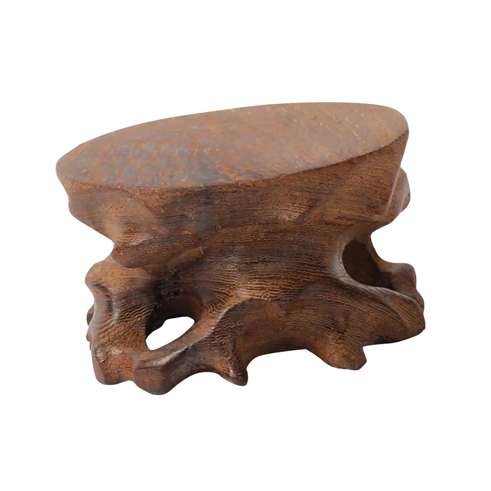 

Wooden Stone Display Stand Flowerpot Base Retro Style for Bedroom Table Home