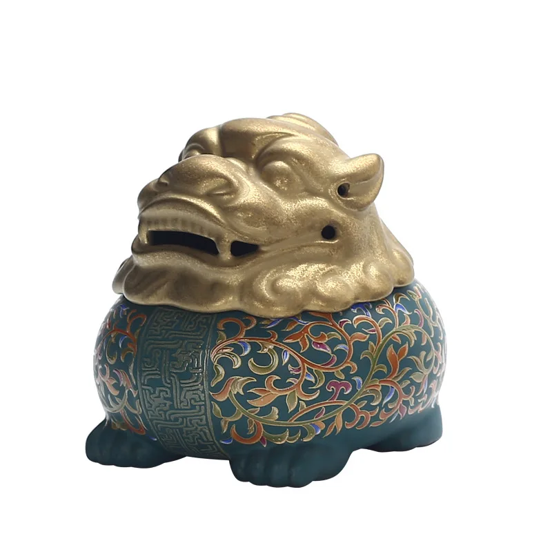 Creative Golden Toad Incense Burner Zen Agarwood Plate Tea Table Ceramic Ornaments |