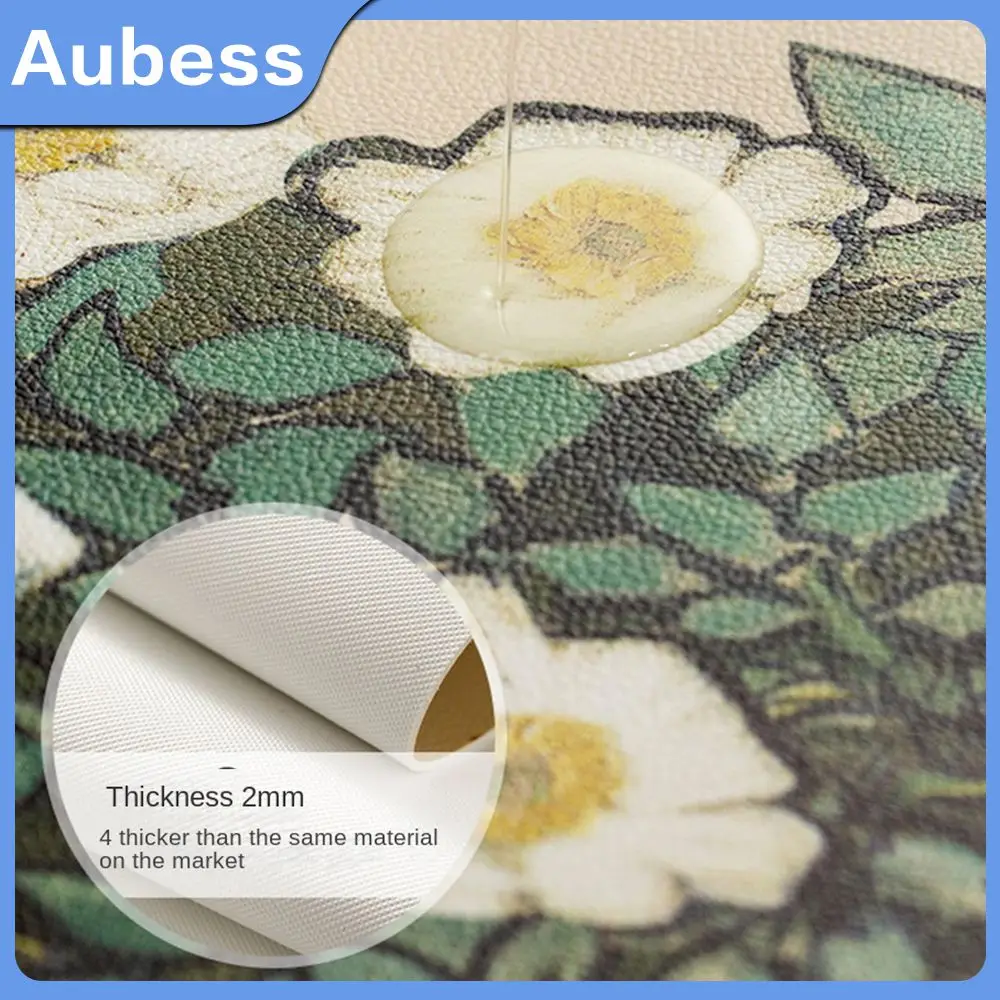 

Dining Table Mat Good Resilience 1pcs Heat Insulation Mat Heat Insulation Retro Leather Place Mat Table Decoration Flowers Oval