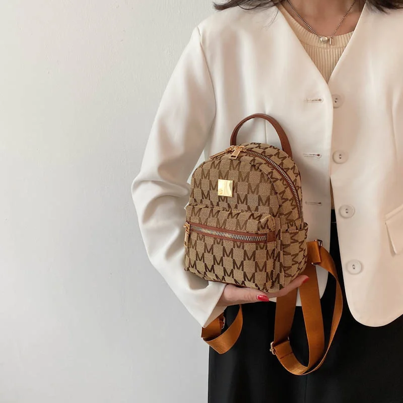 

Jacquard pano retro carta designer de luxo pequena mochila para as mulheres verão na moda meninas estudantes volta packs Ja
