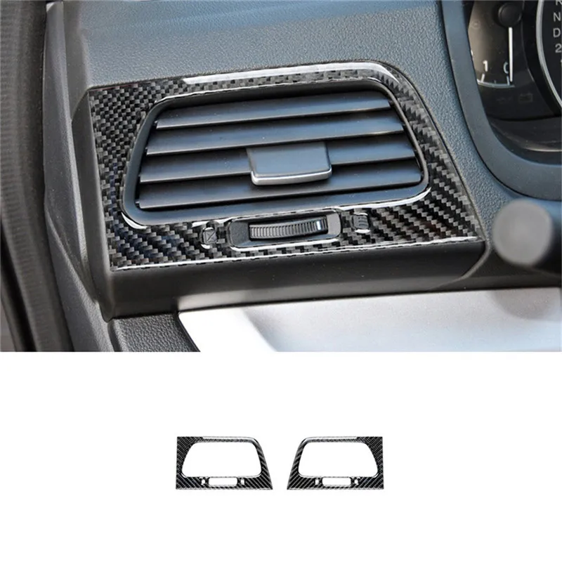

2 шт., боковая наклейка из углеродного волокна для кондиционера, вентиляционное отверстие, рамка, накладка из углеродного волокна для Honda CR-V 2012 2013 2014 2015 2016
