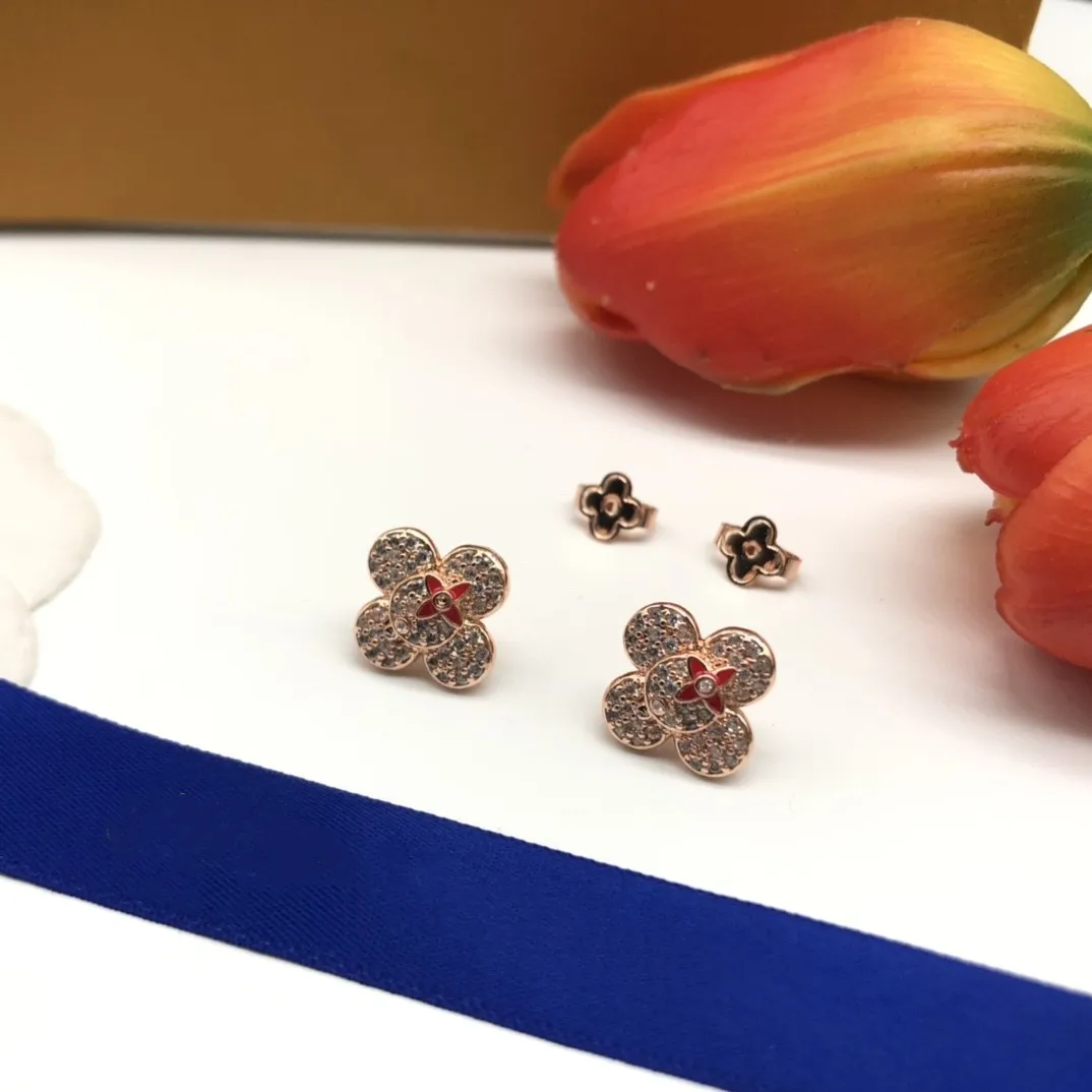 

New Sunflower Inlaid Zircon Earrings
