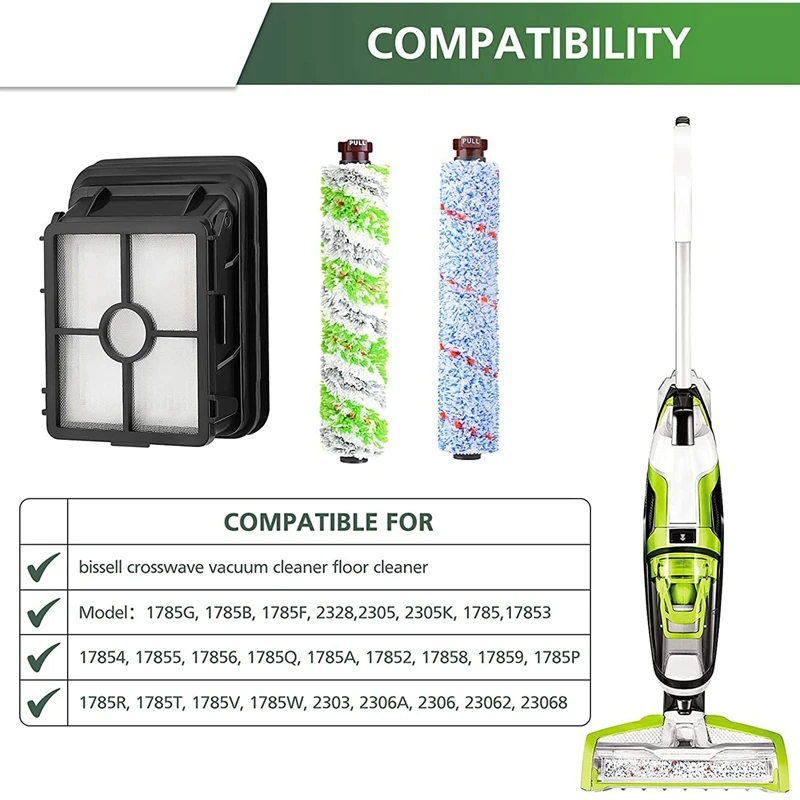 Rolka szczotki wielopowierzchniowej 1868 do modeli odkurzaczy Bissell Crosswave 1608683 160-8683 1608684 2 szt. Szczotki dla zwierząt