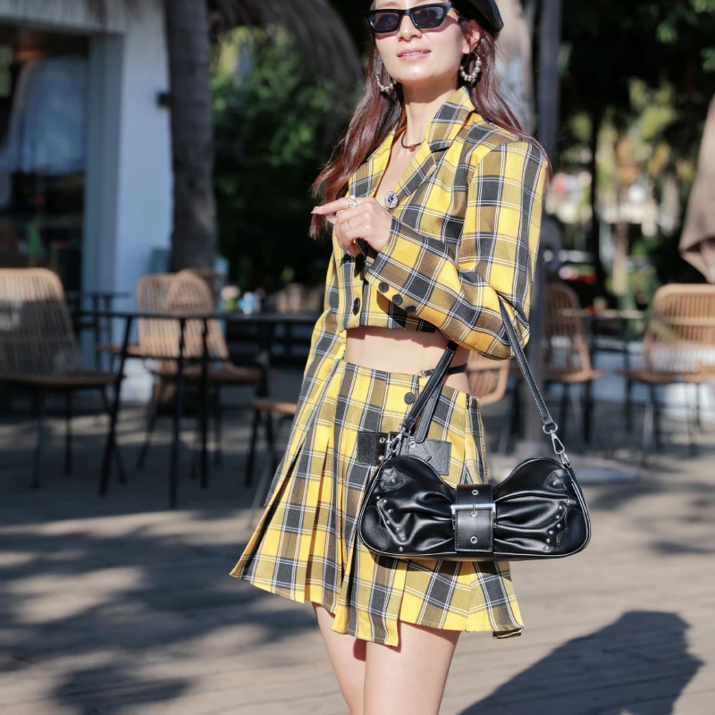 Trendy Design Ruched Bow Handbags and Purses Women Shoulder Bags 2023 Underarm Totes Ladies Messenger Bag High Quality