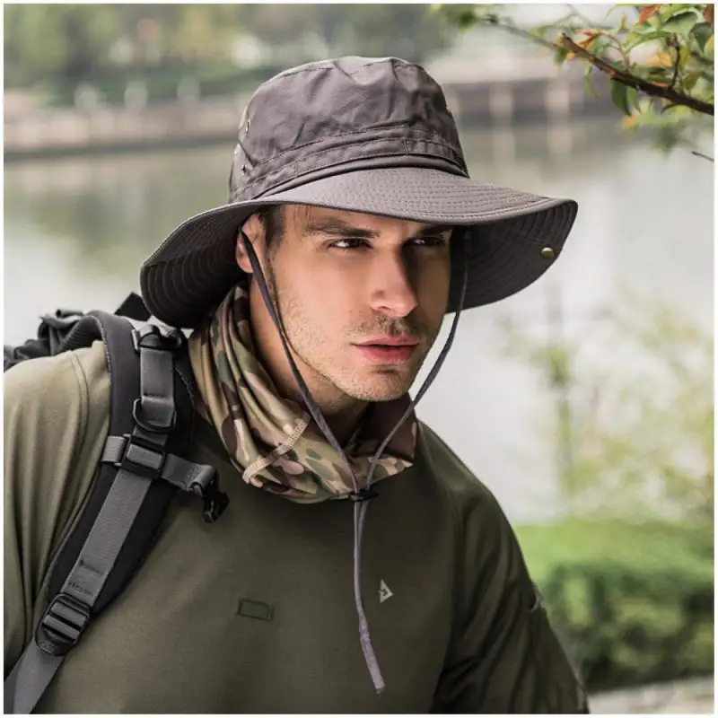 

Summer Sun Hat Men Women Cotton Boonie Hat with Neck Flap Outdoor UV Protection Large Wide Brim Hiking Fishing Safari Bucket Hat