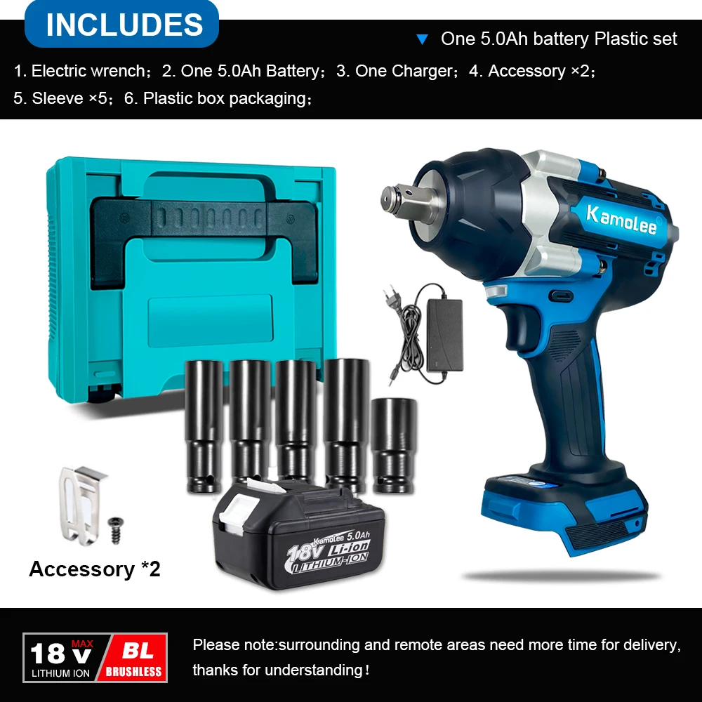 

Kamolee 1800 Нм бесщеточный электрический гайковерт