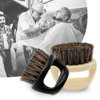 mens shaving brush ring design horse mane bristle plastic handle mustache brush portable face cleaning beard brush styling tool