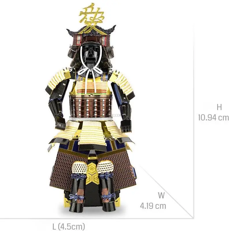 

3D Mini Metal DIY Assembled Model Japanese Armour Warring States Samurai Armour Ornament Naoe Kansui Toy Battle Armour