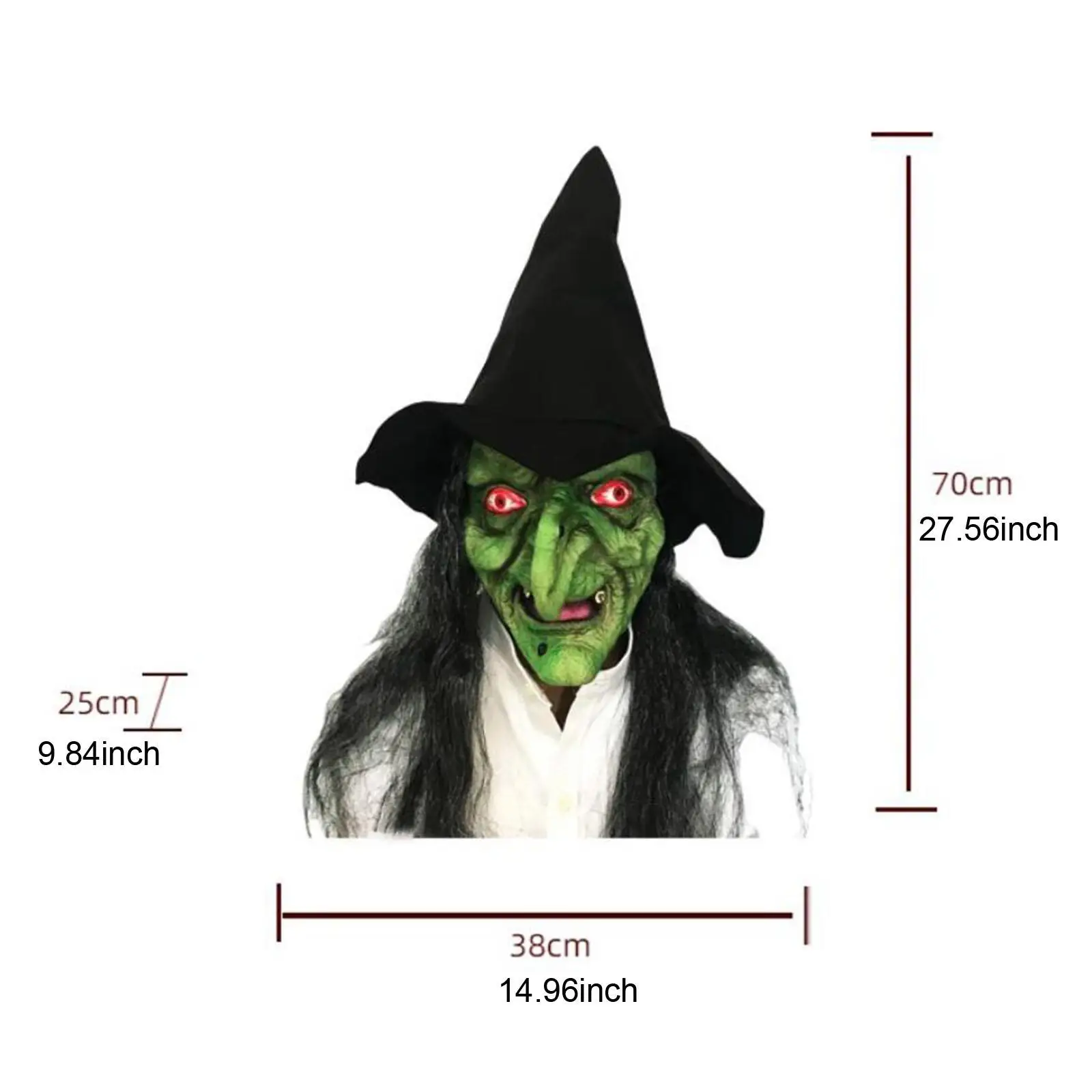 Латексная маска ведьмы на Хэллоуин универсальная для трюка или удобства в носке