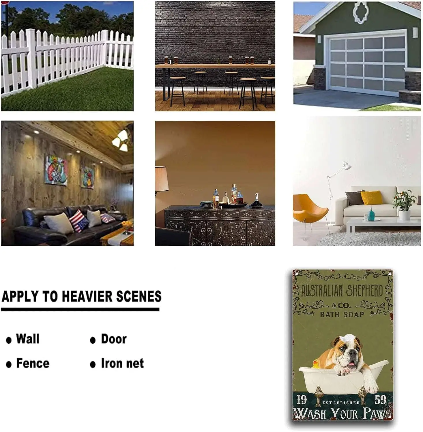 Tn Sgn ustrln Sheph Co Bth Sop Wsh Your Hnds Funny Dog Bthroom Tolet Wll Decor nml Lover Vntge Metl Home Office Clssro