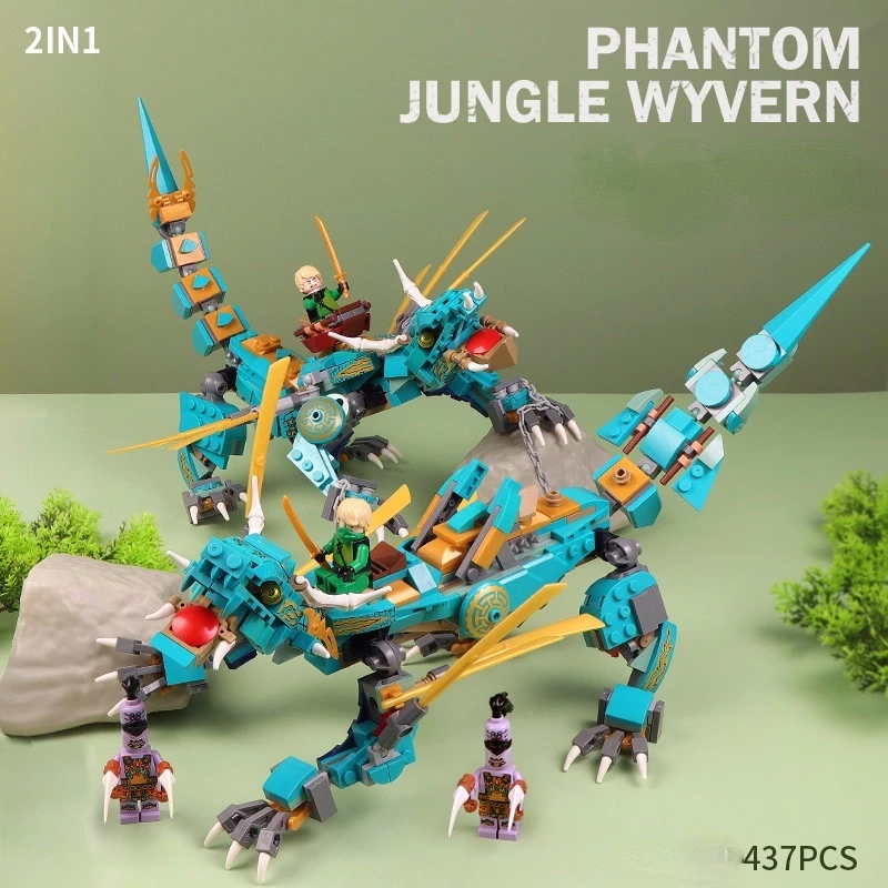 

437pcs 2in1 Jungle Dragon Building Blocks Classic Model MOC 71746 Sets Bricks Kits Toys for Children