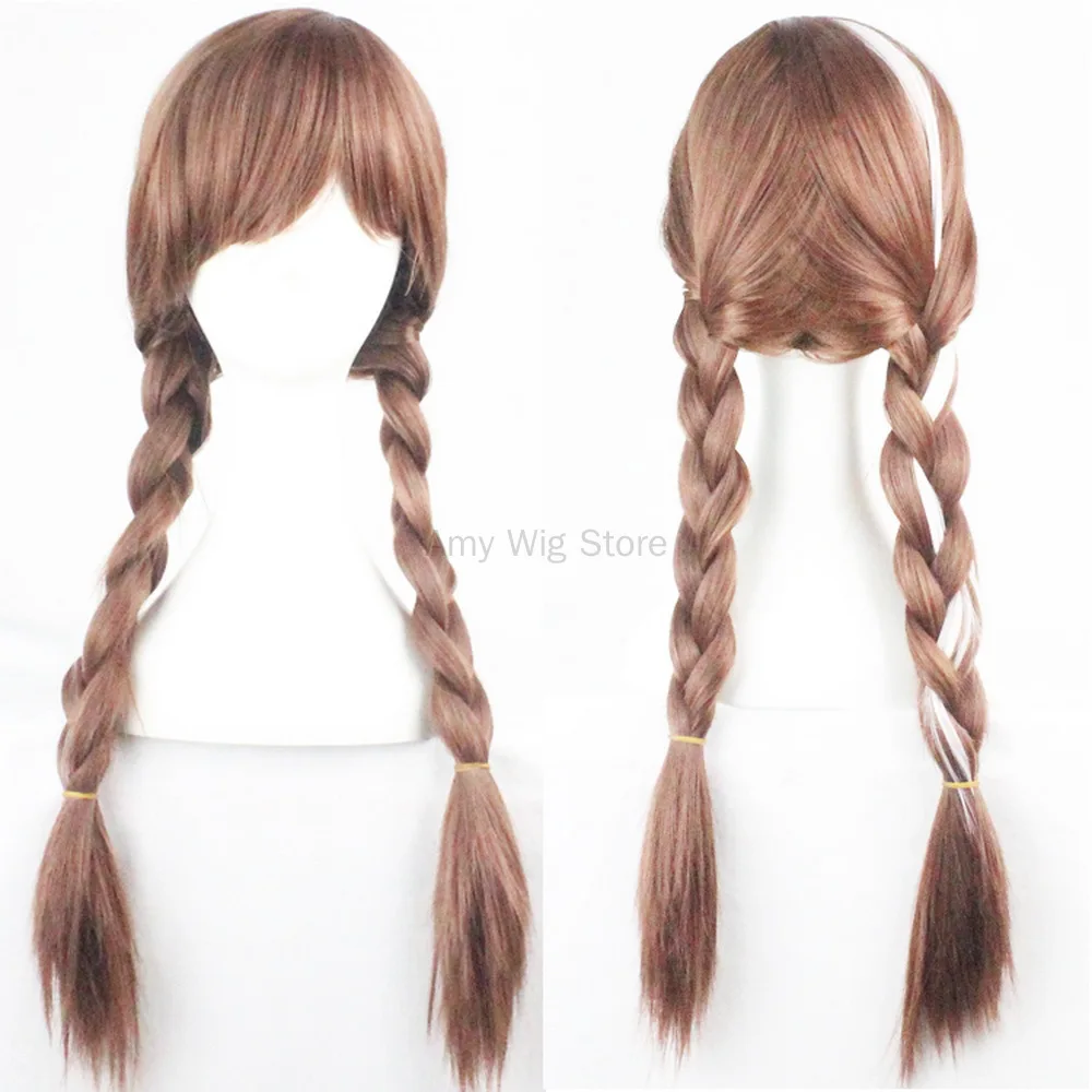 Elsa Wig Adults Anna Cosplay Wig Anime Synthetic Hair Heat Resistant Halloween Costume Brown Blonde Braided Princess Hair Wig