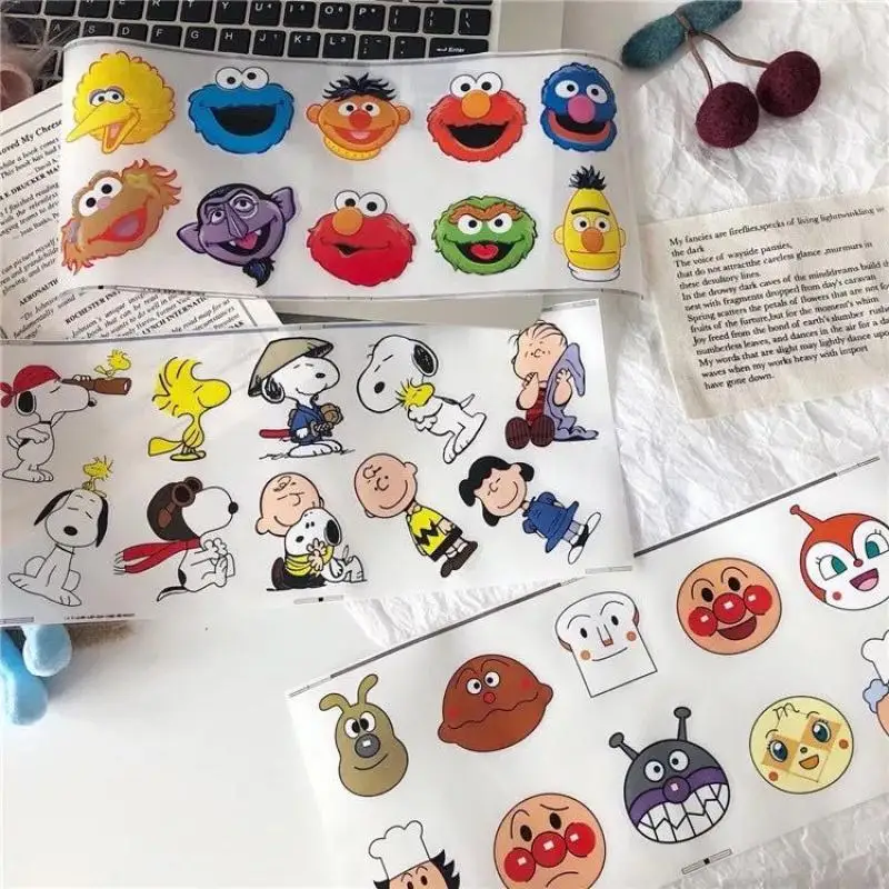 

Мультяшная наклейка «Улица Сезам», Снупи, мультяшный водонепроницаемый маслостойкий стикер на машину из ПВХ, аниме наклейка на руководство, плюшевые игрушки