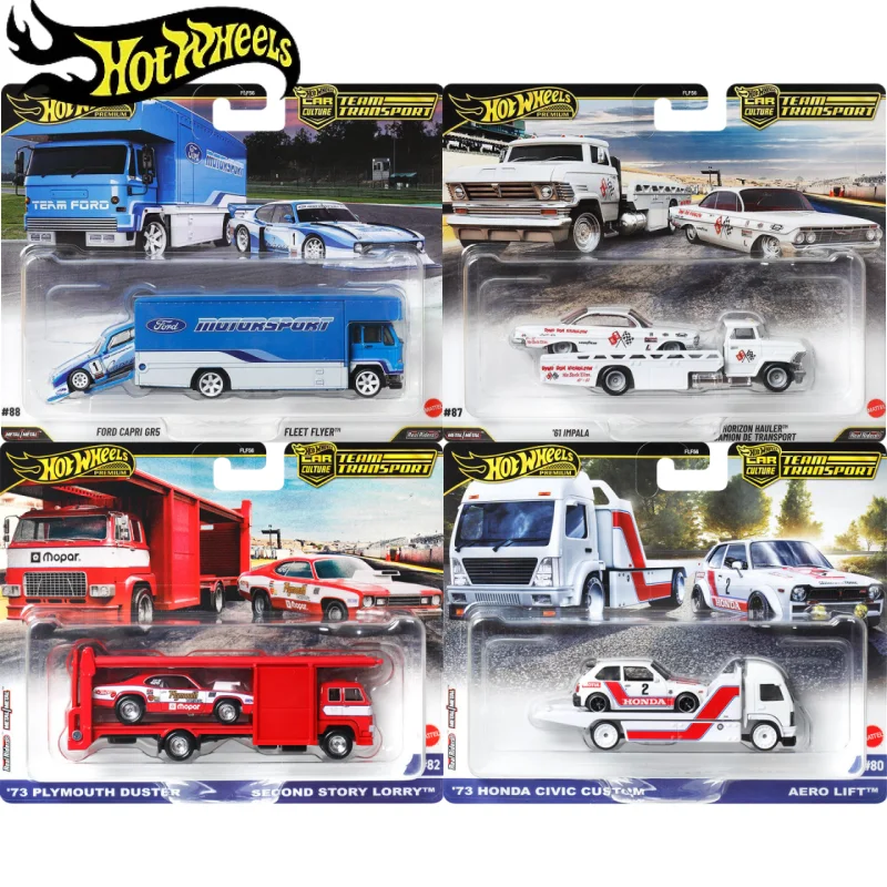 Фото Коллекционная модель автомобиля Hot Wheels FLF56 Car Culture Team Transport 1/64: Ferrari 250 GTO, Lykan Hypersport, Toyota AE86 JDM – игрушка-подарок №1