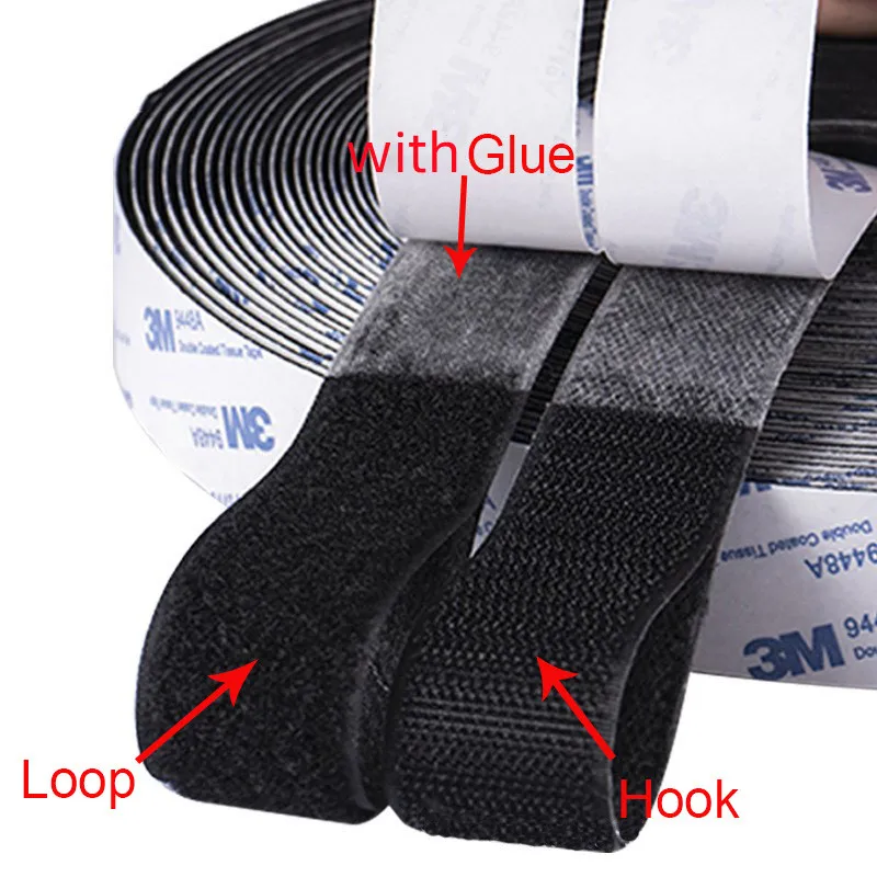 

With Glue Strong Glue Self Adhesive Hook and Loop Fastener Tape Nylon Sticker Adhesive for DIY 16/20/25/30/40/50mm 1Meter/Pairs