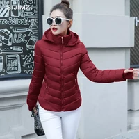2021 winter jacket women plus size womens parkas thicken outerwear solid hooded coats short female slim cotton padded basic tops