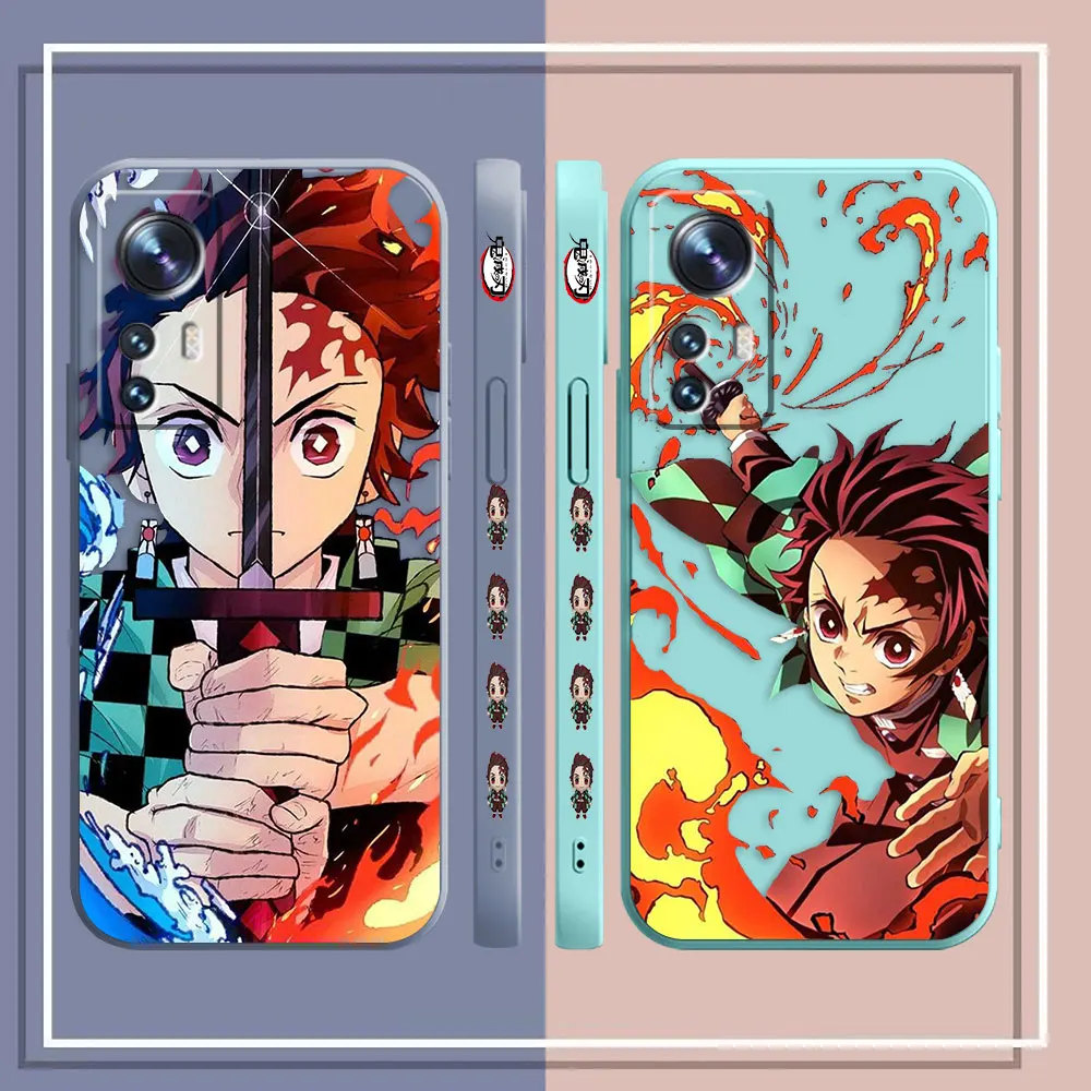 Phone Case For Xiaomi 13 12 12T 12S 11 11T 10 10S 9 Pro Ultra Lite Case Cover Funda Cqoue Shell Capa Anime Demon Slayer Tanjiro