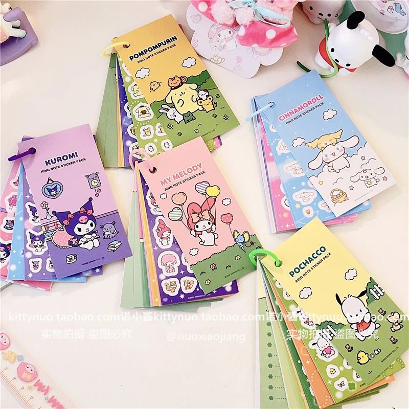 

Sanrioed My Melody Kuromi Cinnamoroll Pochacco Cartoon Kawaii Sticker Book Hand Account Cute Portable Decorative Sticker Book