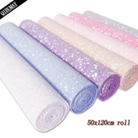 qibu large size chunky glitter fabric roll 50x120cm synthetic leather material for bag shoe making decor diy hairbow accessories