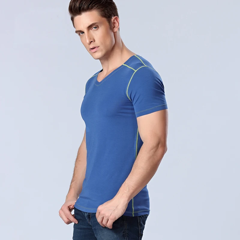 

93007 Men's blank t-shirt men's spring 100% cotton short sleeve t-shirt men's casual retro t-shirt men's