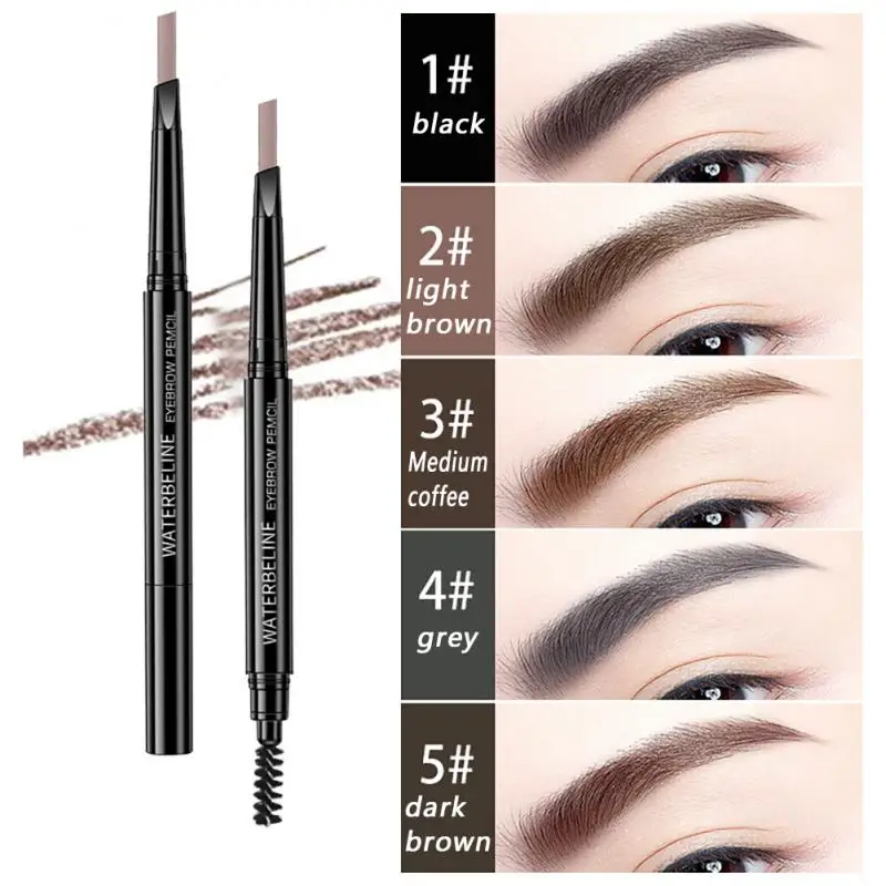 

5 Colors Double-headed Eyebrow Pencil With Brush Natural Three-dimensional Waterproof Sweatproof Not Easy To Smudge Makeup