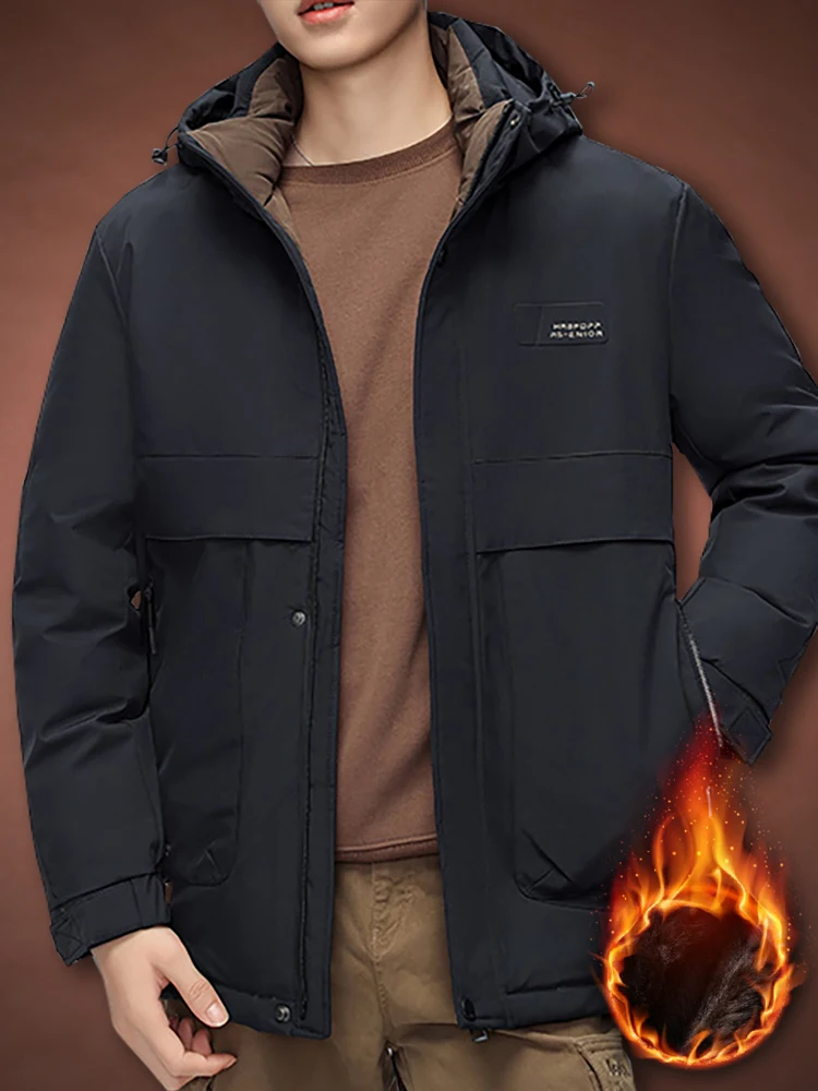 2024 зимнее свободное пальто большого размера на флисовой подкладке утолщенное