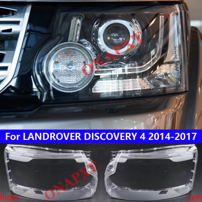 Car Front Headlight Cover For LAND ROVER DISCOVERY 4  2014-2017 light Caps Transparent Front Headlight Cover Glass Lens Shell