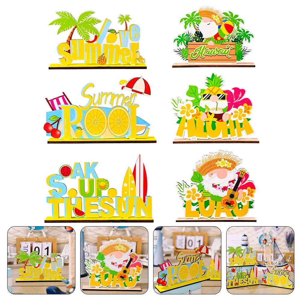 

Table Sign Hawaiian Party Wooden Wood Luau Signs Tropical Summer Centerpieces Decor Decorations Hawaii Aloha Welcome Supplies