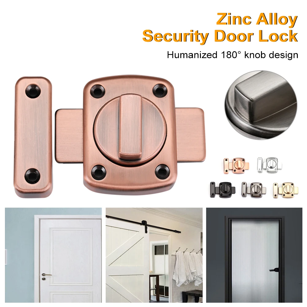 

Security Door Lock Buckles Left and Right Universal Cabinet Door Anti-theft Latch Heavy Duty Gate Sliding Door Lock Bolts