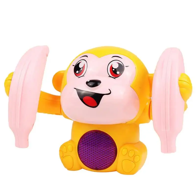 

Electric Rolling Monkey Toy with Voice Control Flipping Dancing Musical Monkey Holding Bananas Christmas Birthday Gifts for Kids