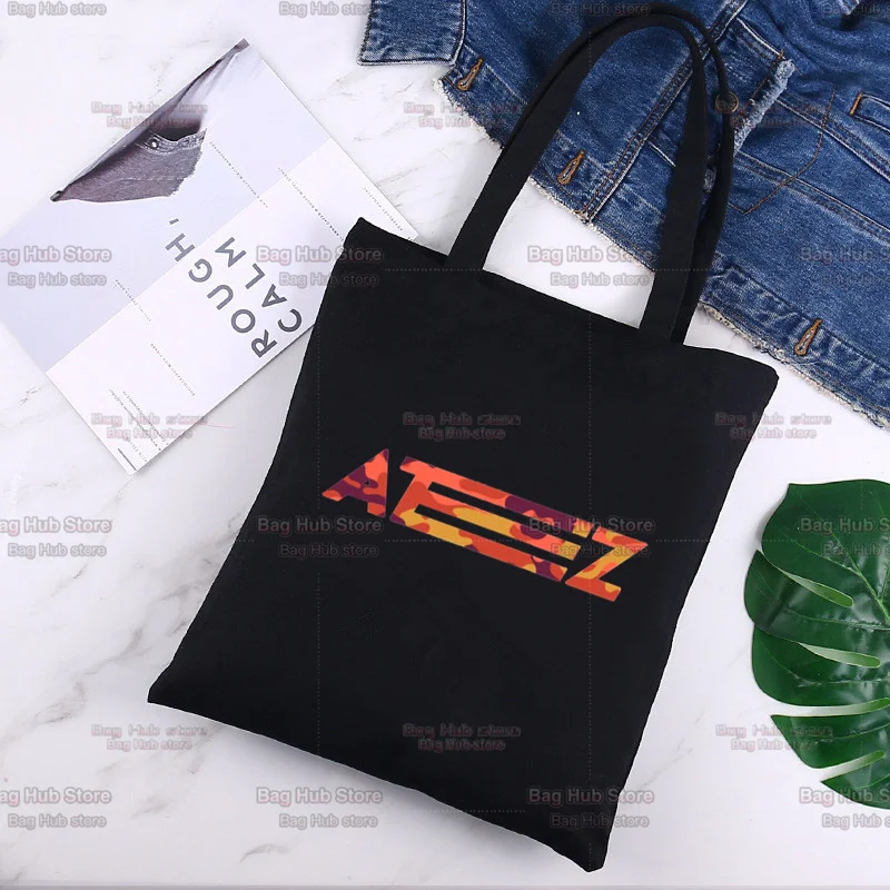 

Kpop ATEEZ New Album Group Cute Cartoon Shoulder Bag Black Canvas Bag Harajuku Shopper Bag Fashion Casual Summer Shoulder Bags