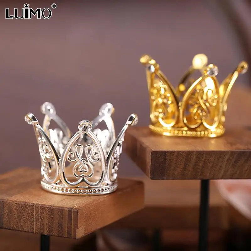 

Mini Crown Children Hair Ornaments Tiara Gold Color Crown Cake Topper Decoration For Wedding Birthday Party Cake Decoration