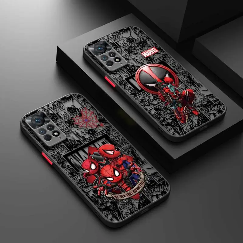 

Matte Case For Xiaomi Redmi Note 11 12 12S 10 Pro 8 9 8T 11T 9S 10S 11S for Redmi 12 10C 9 12C Marvel Spiderman Deadpool Venom