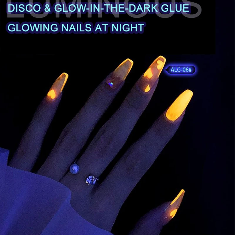 

Светится в темноте клейкий прозрачный герметичный лак для ногтей, клей для французского маникюра, люминесцентный клей, УФ-гель для дизайна
