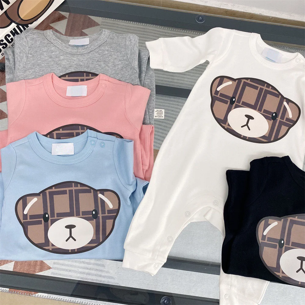 

Newborn Baby Girl and Boy Long Sleeve Cotton Bodysuit Boutique Designer Brand Luxury Romper Jumpsuit Spring Infant Kids Clothes