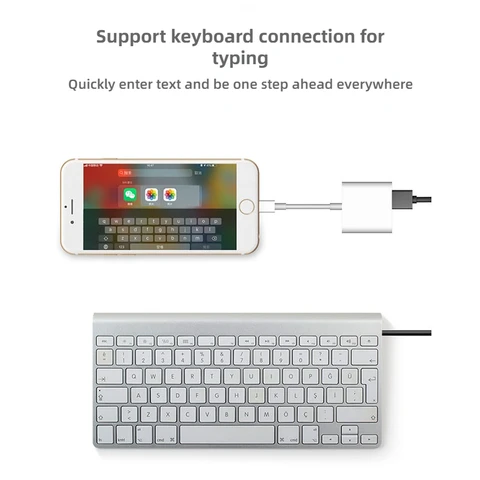 Адаптер Lightning/USB A/OTG для IPhone, устройство для зарядки клавиатуры, мыши, U-диска, камеры, конвертер данных для Iphone Otg