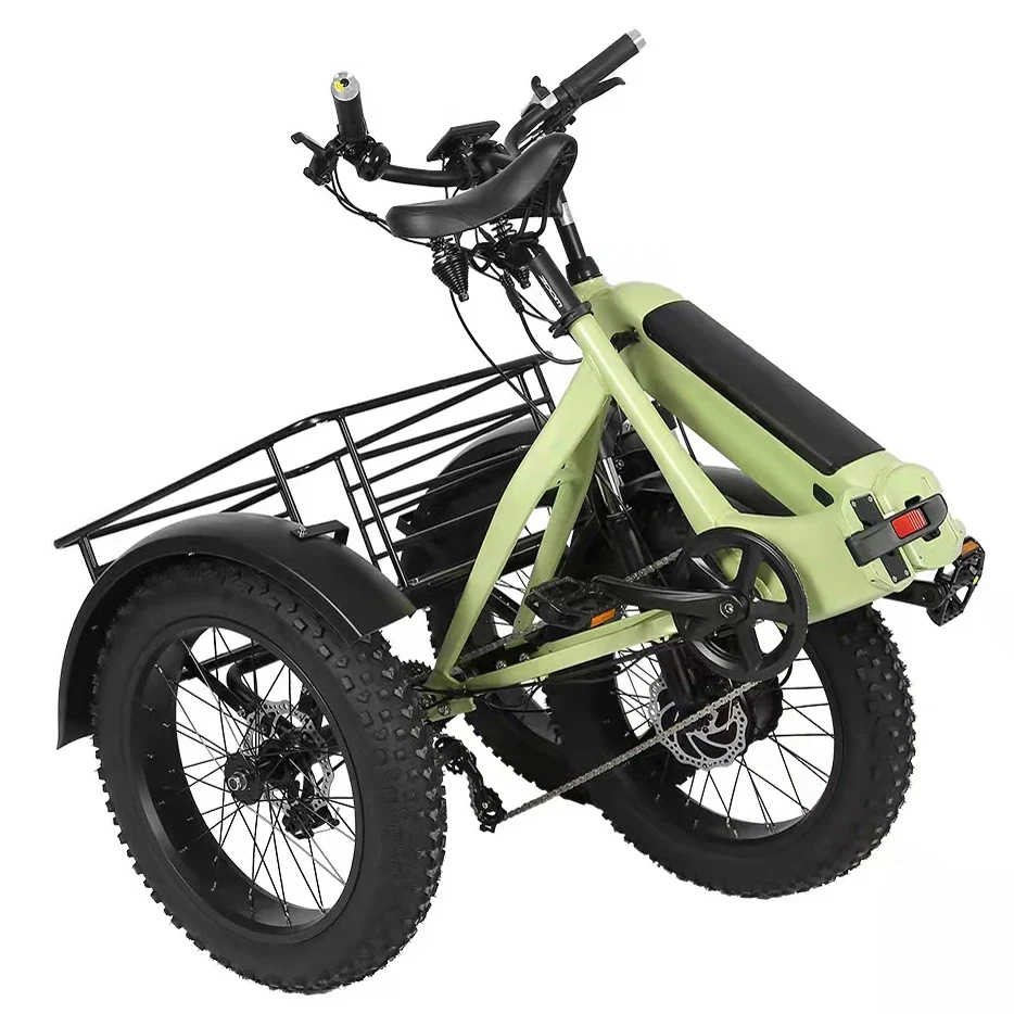 Фото Трехколесный электрический трехколесный велосипед для взрослых Joyebikes Home Utility в винтажном стиле, 48 В, 500 Вт №4