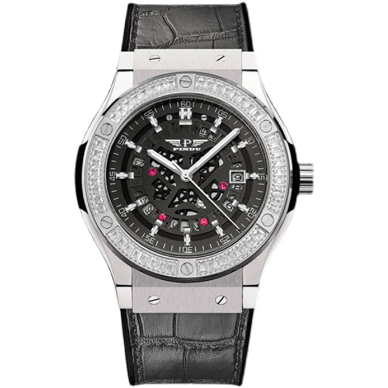 

Luxury Skeleton Watch Men Automatic Mechanical Wristwatches Top Brand Sports Watches 45mm Self Winding Luminous Clock PINDU 2023