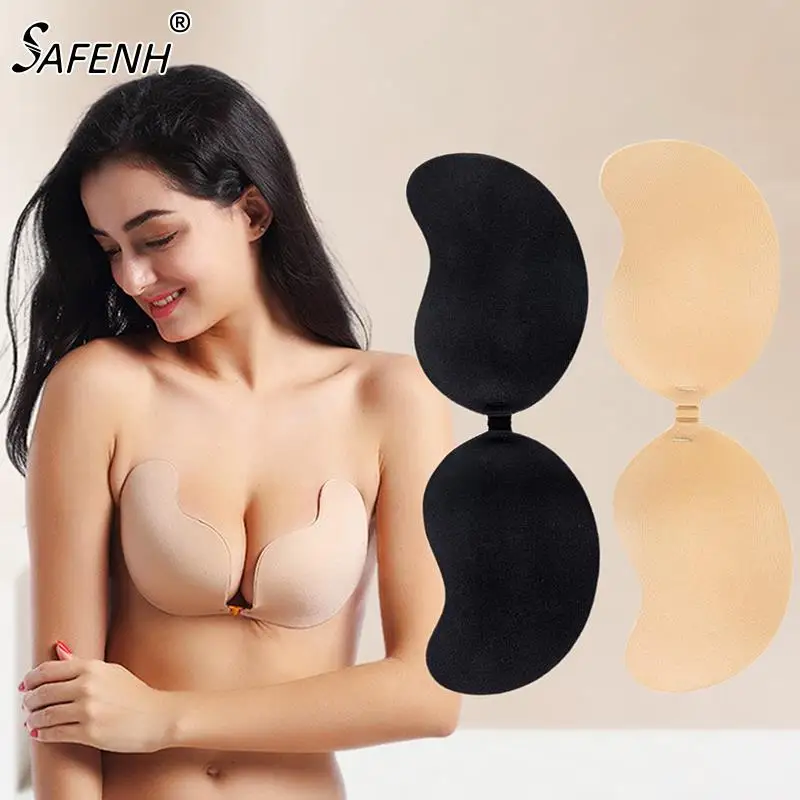 Silicone Push Up Bra Self Adhesive Strapless Invisible Bra Chest Stickers Silicone Strapless Women Bralette Wedding Party Dress