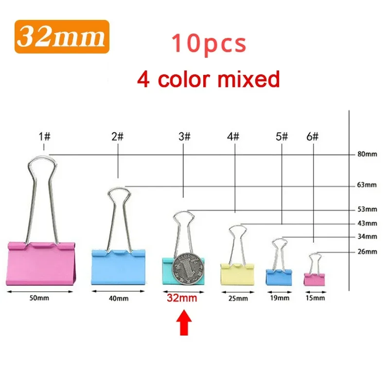 

Металлические зажимы для бумаг 15/19/25/32/41/51 мм