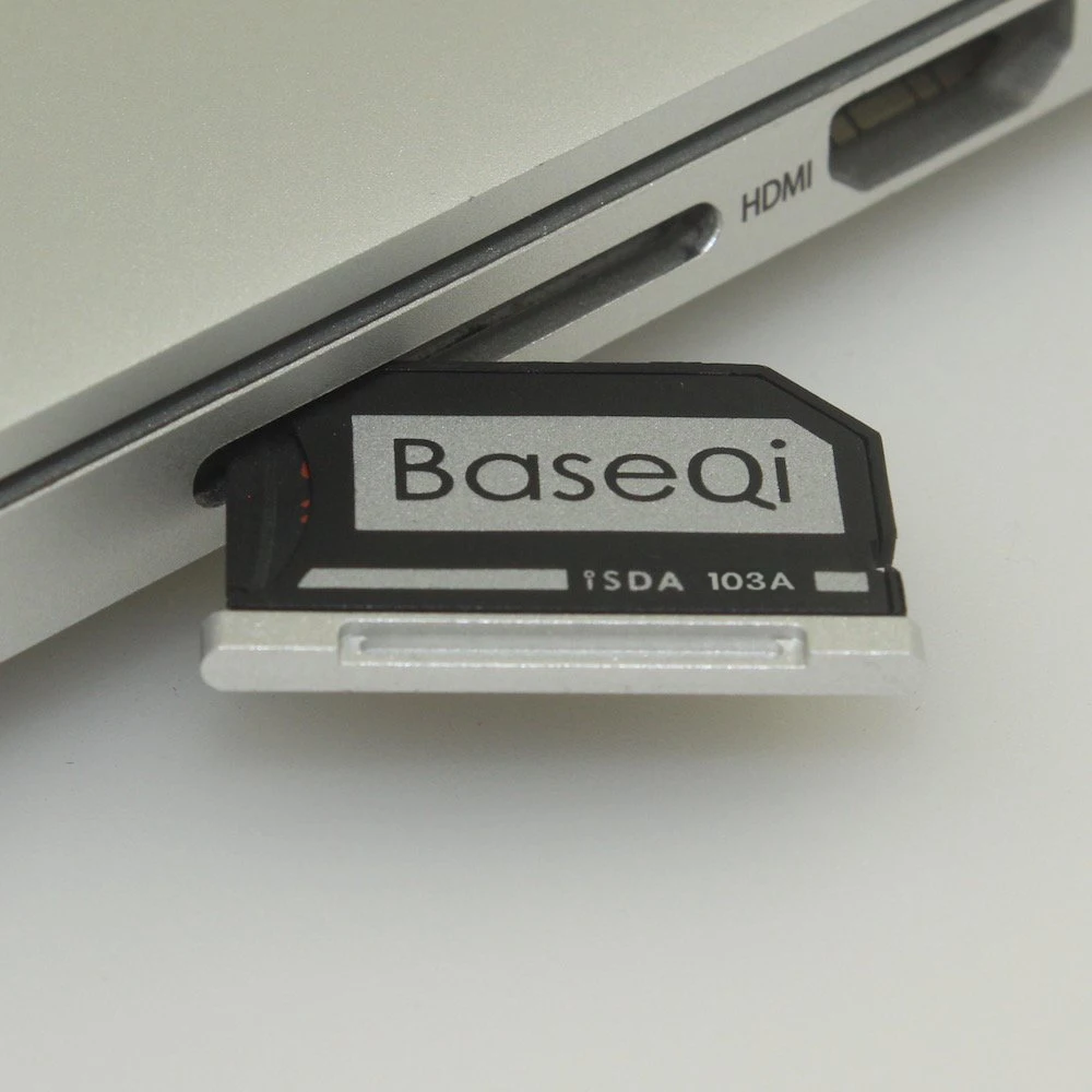 Фото Бесшовный дизайн для Macbook Air 13 дюймов, 2009-2021/Mac Pro 13 дюймов и 15 дюймов, год 2012 BaseQi, алюминиевый адаптер для карты Micro SD №1